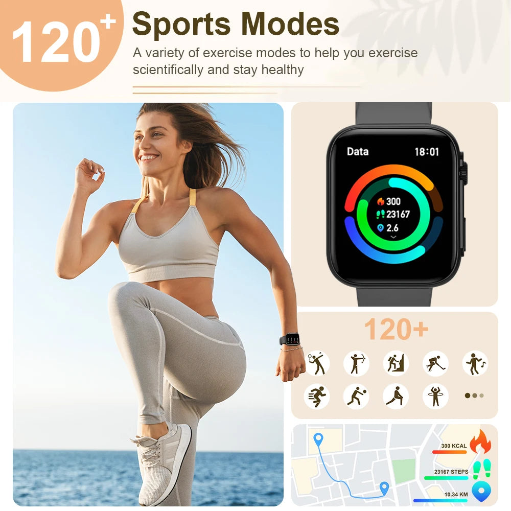 Montre connectée MEVADEN pour femmes, écran AMOLED 1,91", Bluetooth, appels, moniteur de santé, mode, pour Android et iOS H32