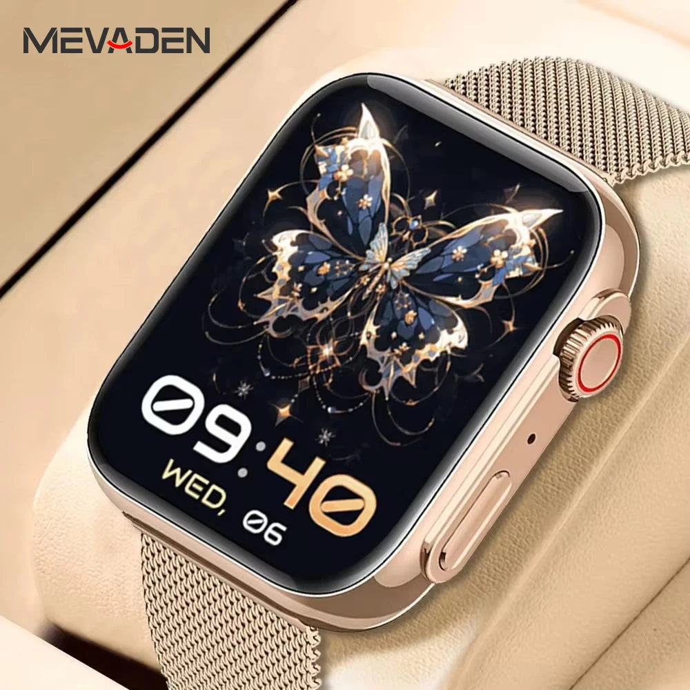 Montre connectée MEVADEN pour femmes, écran AMOLED 1,91", Bluetooth, appels, moniteur de santé, mode, pour Android et iOS H32